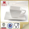 Plain white stoneware Kaffeetasse, quadratische Kaffeetassen